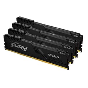 Kingston fury beast kit memoria ram 4x8gb 32gb totali 3.200mhz tecnologia ddr4 tipologia dimm 288-pin cl16 black