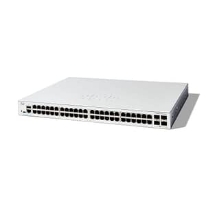 Cisco catalyst c1200-48t-4x switch gestito l3 – 48 x 10/100/1000base-t + 4 x 10 gigabit sfp+ montabile su rack bianco