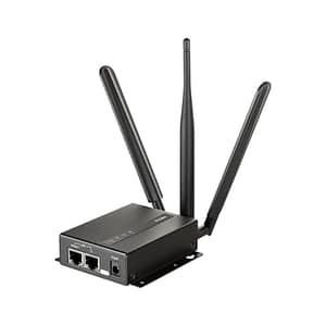 D-link dwm-313 router 4g lte cat.4 m2m slot dual-sim vpn wi-fi 2.4ghz gigabit ethernet socca in metallo nero
