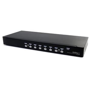Startech switch kvm rack 1u 8 porte video vga 8 uscite cuffia jack 3.5mm 8 entrate microfono jack 3.5mm 2xusb-a black