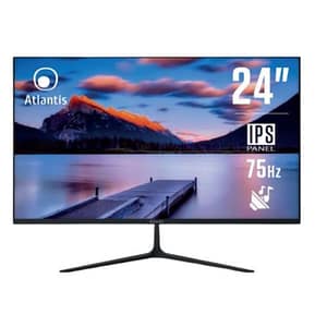 Atlantis monitor 24 pollici, schermo 24“ ips 75hz, full hd 1920×1080, vga hdmi dp, multimediale, freesync, uscita audio-cuffie, inclin, risposta 5ms, contrasto 1000:1, angolo 178-178, cavo hdmi 1,5m