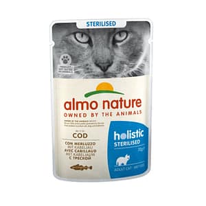 Almo Nature Sterilised al Merluzzo per Gatti 70gr Peso Confezione 70 g – KIT 6x