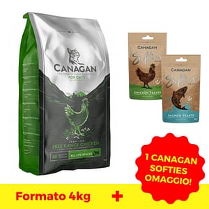 Canagan Free Range Chicken per Gatti Peso Confezione 4 KG + 1 SNACK OMAGGIO!