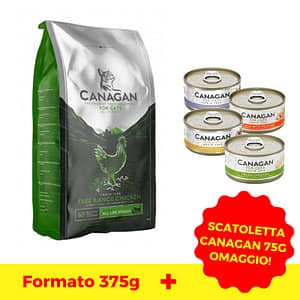 Canagan Free Range Chicken per Gatti Peso Confezione 375 g + 1 LATTINA OMAGGIO!