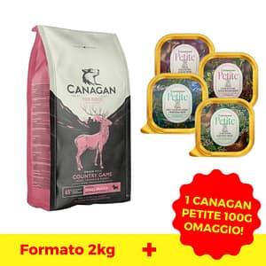 Canagan Small Country Game per Cani Peso Confezione 2 KG + 1 VASCHETTA OMAGGIO!