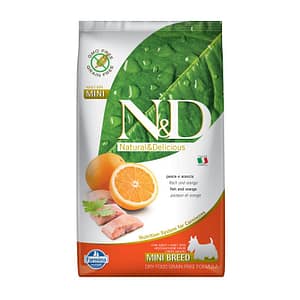 Farmina N&D Grain Free Mini Pesce e Arancia Peso Confezione 800 g