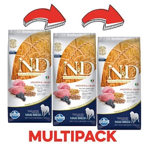 Farmina N&D Low Grain Adult Maxi Agnello e Mirtillo Peso Confezione 12 Kg – PROMO 3x  (*)