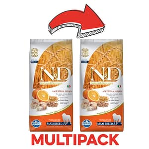 Farmina N&D Low Grain Adult Maxi Merluzzo e Arancia Peso Confezione 12 Kg – PROMO 2x (*)