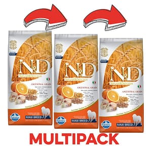 Farmina N&D Low Grain Adult Maxi Merluzzo e Arancia Peso Confezione 12 Kg – PROMO 3x  (*)