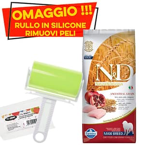 Farmina N&D Low Grain Adult Maxi Pollo e Melograno Peso Confezione 12 Kg + RULLO RIMUOVI PELI OMAGGIO!