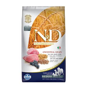 Farmina N&D Low Grain Adult Medium Maxi Agnello e Mirtillo Peso Confezione 2.5 Kg