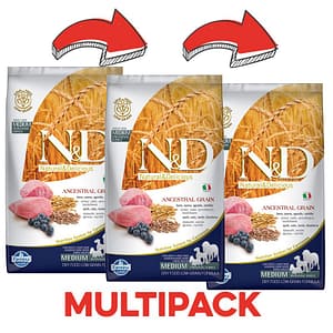 Farmina N&D Low Grain Adult Medium Maxi Agnello e Mirtillo Peso Confezione 12 Kg – PROMO 3x  (*)