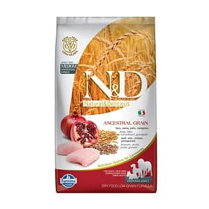 Farmina N&D Low Grain Adult Medium Maxi Pollo e Melograno Peso Confezione 2.5 Kg