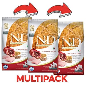 Farmina N&D Low Grain Adult Medium Maxi Pollo e Melograno Peso Confezione 12 Kg – PROMO 3x  (*)