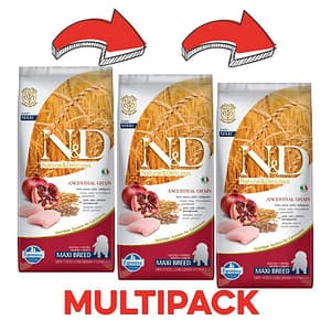 Farmina N&D Low Grain Puppy Maxi Pollo e Melograno Peso Confezione 12 Kg – PROMO 3x  (*)