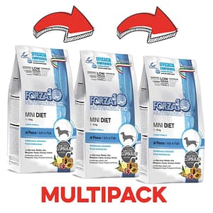 Forza10 Mini Diet Low Grain al Pesce Peso Confezione 1.5 Kg – KIT 3x