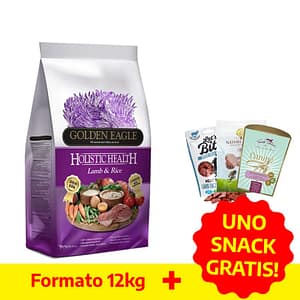 Golden Eagle Holistic Agnello e Riso per Cani Peso Confezione 12 Kg + Snack GRATIS!