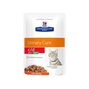 Hill’s c/d Reduced Calorie con Pollo Prescription Diet Feline Umido in Busta Peso Confezione 85 g – KIT 12x