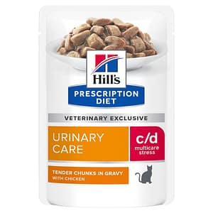 Hill’s c/d Urinary Stress con Pollo Prescription Diet Feline Umido in Busta Peso Confezione 85 g – KIT 12x