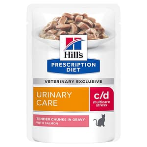 Hill’s c/d Urinary Stress con Salmone Prescription Diet Feline Umido in Busta Peso Confezione 85 g – KIT 12x