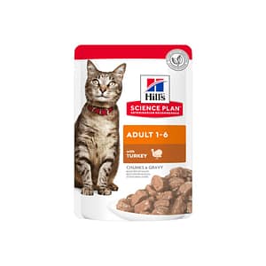 Hill’s Science Plan Feline Adult con Tacchino in Busta Peso Confezione 85 g – KIT 6x
