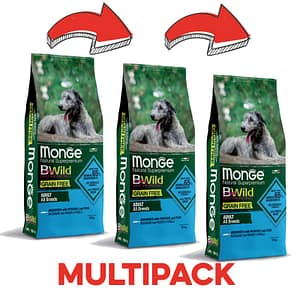Monge BWild Grain Free Acciughe e Patate Adult per Cani Peso Confezione 12 Kg – PROMO 3x  (*)