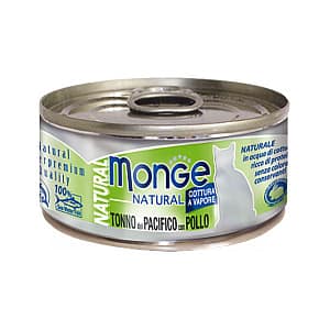 Monge Natural Pollo e Tonno del Pacifico Umido per Gatti 80gr Peso Confezione 80 g – KIT 6x