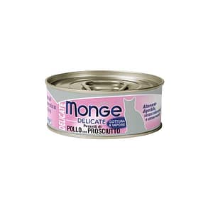 Monge Delicate Gatto Pollo e Prosciutto per Gatti 80gr Peso Confezione 80 g - KIT 6x