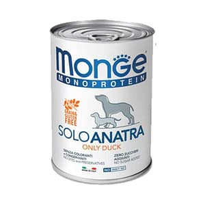Monge Monoprotein Solo Anatra per Cani Peso Confezione 400 g – KIT 6x