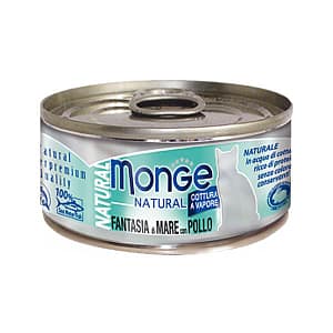 Monge Natural Pollo e Fantasia di Mare Umido per Gatti 80gr Peso Confezione 80 g – KIT 6x