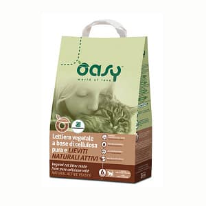 Oasy Lettiera Vegetale Cellulosa e Lieviti Capacità  6 L
