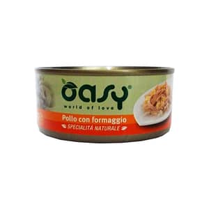 Oasy Natural Adult Pollo e Formaggio Umido per Gatti Peso Confezione 70 g – KIT 6x