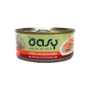 Oasy Natural Adult Pollo e Prosciutto Umido per Gatti Peso Confezione 70 g – KIT 6x