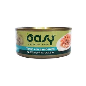 Oasy Natural Adult Tonno e Gamberetti Umido per Gatti Peso Confezione 70 g – KIT 6x