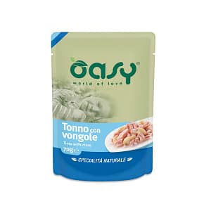 Oasy Umido Busta Tonno con Vongole per Gatti 70gr Peso Confezione 70 g – KIT 6x