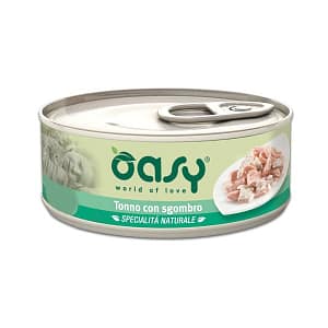 Oasy Natural Tonno e Sgombro Umido per Gatti Peso Confezione 70 g – KIT 6x