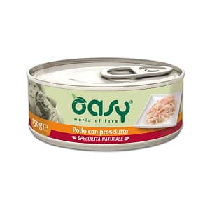 Oasy Umido Pollo e Prosciutto per Cani 150gr Peso Confezione 150 g – KIT 6x