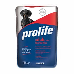 Prolife Adult Mini al Manzo Umido per Cani 100gr Peso Confezione 100 g – KIT 6x