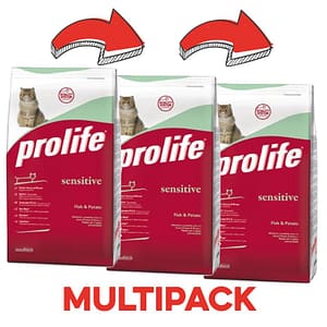Prolife Gatto Sensitive Pesce e Patata Peso Confezione 1.5 Kg – KIT 3x
