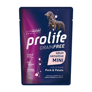 Prolife Grain Free Adult Sensitive Mini Maiale e Patata Umido per Cani Peso Confezione 100 g – KIT 6x