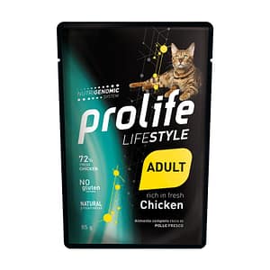 Prolife Life Style Adult Pollo Umido per Gatti Peso Confezione 85 g – KIT 12x