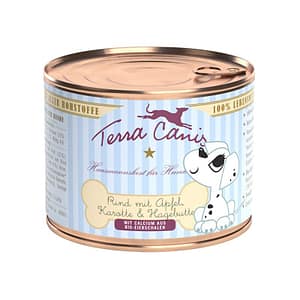 Terra Canis Puppy Manzo con Mela, Carote e Rosa Canina Peso Confezione 200 g – KIT 6x