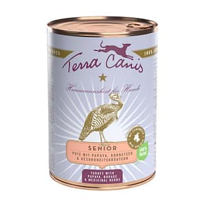 Terra Canis Senior Tacchino con Papaya, Borragine ed Erbe Officinali Peso Confezione 400 g – KIT 6x