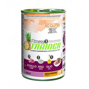 Trainer Fitness 3 Adult Medium Maxi Agnello per Cani 400gr Peso Confezione 400 g – KIT 6x