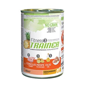 Trainer Fitness 3 Adult Medium Maxi Coniglio per Cani 400gr Peso Confezione 400 g - KIT 6x