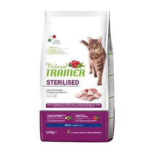 Trainer Natural Gatto Sterilizzato Con Tacchino Peso Confezione 1.5 Kg