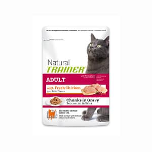 Trainer Natural Umido al Pollo in Busta per Gatti 85gr Peso Confezione 85 g – KIT 6x