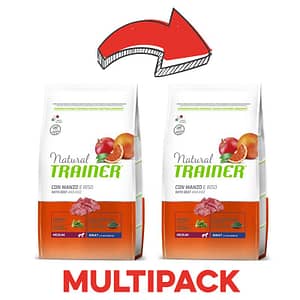 Trainer Natural Adult Medium Manzo Peso Confezione 3 Kg – KIT 2x
