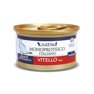 Unipro Monoproteico al Vitello Umido per Gatti 85gr Peso Confezione 85 g – KIT 6x