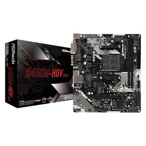 Asrock b450m-hdv r4.0 scheda madre presa am4 micro atx amd b450